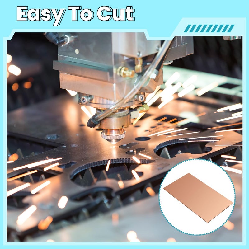 QIMAOO Copper Sheet, 2 Pieces of Copper Plates 4"×2"-18 Gauge(1mm) Thickness, 99% Pure Copper Sheets for Metal Crafts, Jewelry Making, DIY, Jewelry - Image 4